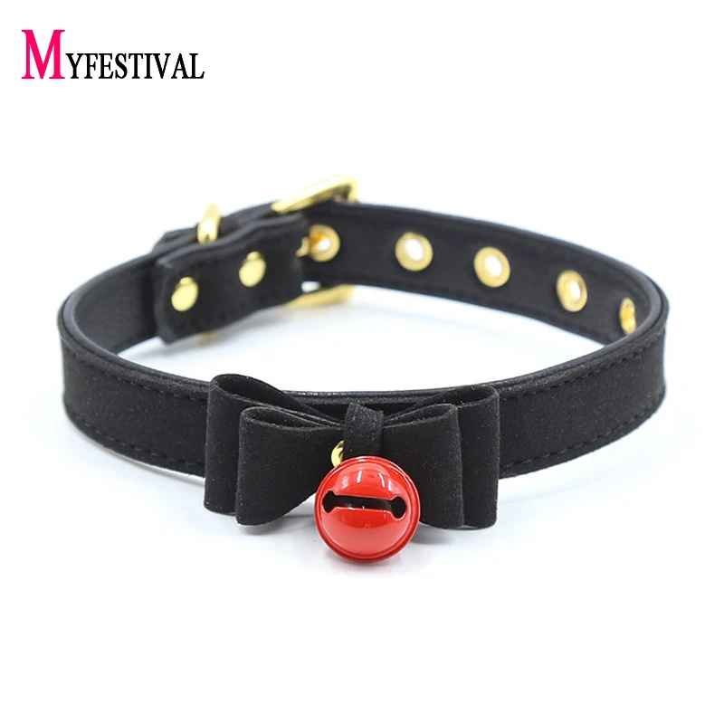 Кожаный чокер в стиле панк для БДСМ черный розовый сексуальный ошейник с
