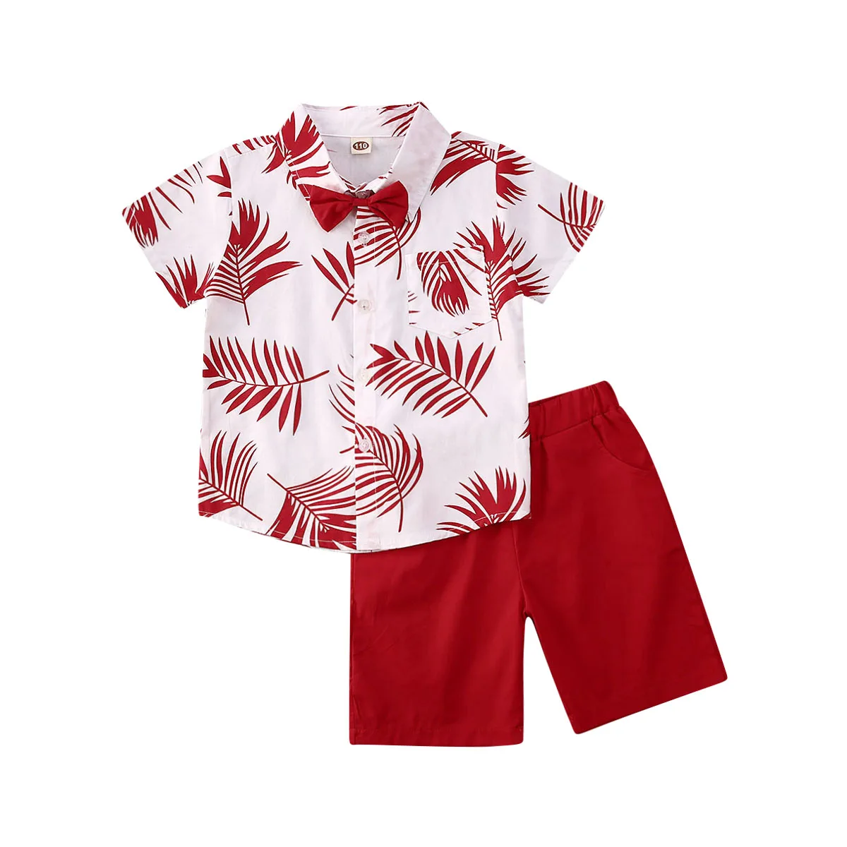 1 7Y Toddler Kid Baby Boy Clothes Outfit Sets Beach Short Sleeve Leaves