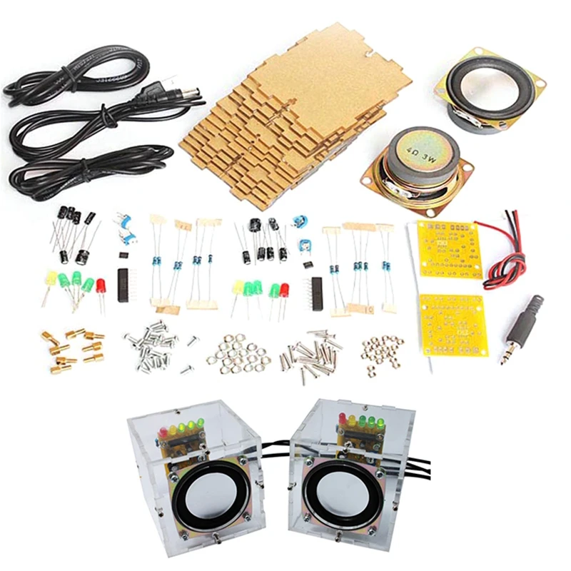 

Diy Speaker Kit Sets with Case 3Wx2 Amplifier Speaker Electronic DIY Training Welding Assembly Parts