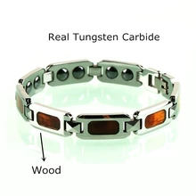10 мм Серебряный браслет из карбида вольфрама инкрустация Акация полированный Анти-усталость здоровье магнитное звено модные аксессуары