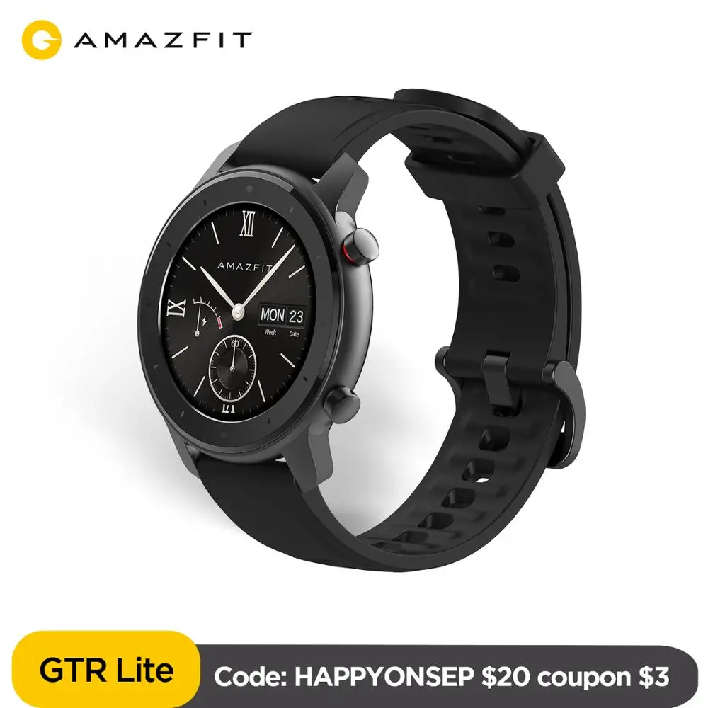  Amazfit GTR 47 Lite Smartwatch 24 дня Срок службы батареи 5ATM водонепроницаемый 8 спортивных режимов для телефона Android ios 