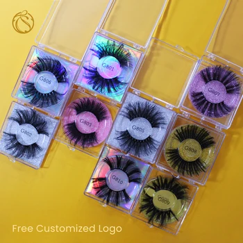 

25mm Mink Lashes Wholesale Eyelashes Faux 5D Mink Lashes Natural Eyelashes Free Custom Private Label Natural Long Mink Eyelashes