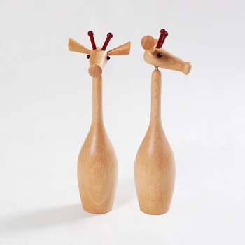 

Giraffe Wood For Crafts Animal Figures Living Room Decor Ornament For Home Toy Wooden Statue Giraffe Home Decoration Accessories