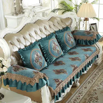 

Europe Lace Chenille Sofa Cover Loveseat 1 2 3 Seater Furniture Recliner Airmchair Armrest Couch Sofa Towel Non-slip Mat