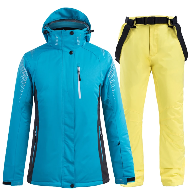 Лыжные комплекты, куртки и брюки, лыжный костюм для мужчин и женщин, сноубордические комплекты, очень теплый ветрозащитный водонепроницаемый для снега, уличная зимняя одежда - Цвет: w5
