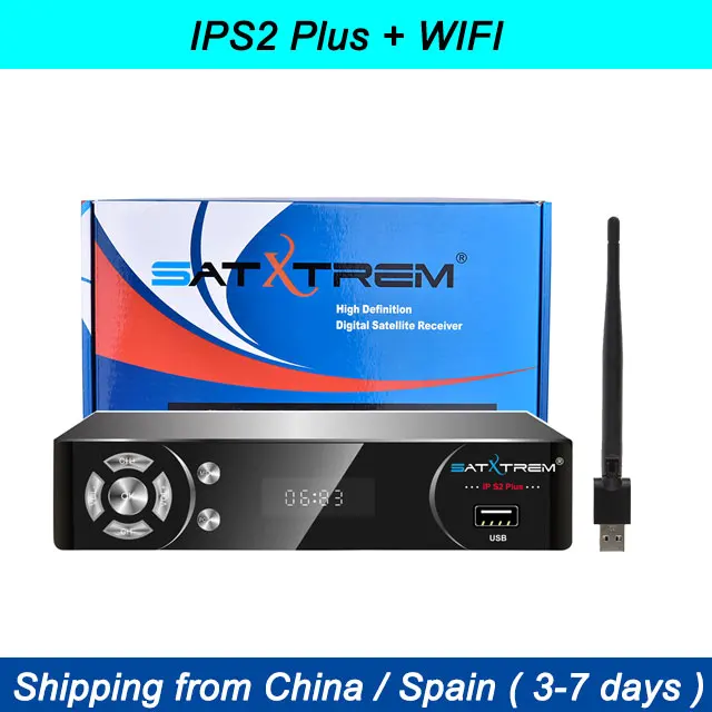 box with wifi Satxtrem IP-S2 Plus спутниковый ресивертв тюнер DVB-S2 Full HD 1080p with USB WiFi Cccam IPTV телевизорцифровая приставка - Цвет: box with wifi