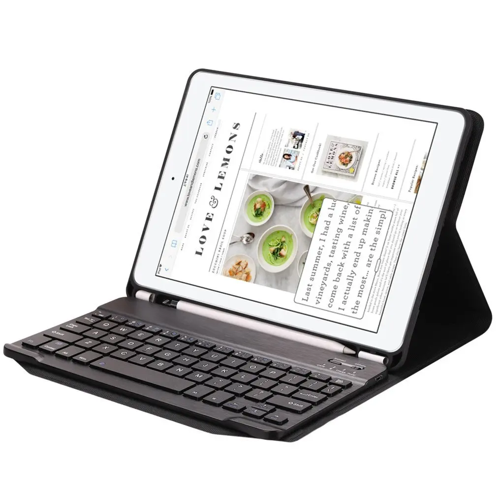 Беспроводной чехол с клавиатурой Bluetooth для IPad 9,7 с держателем для карандашей, умные устройства из искусственной кожи, полный чехол для планшета и ноутбука
