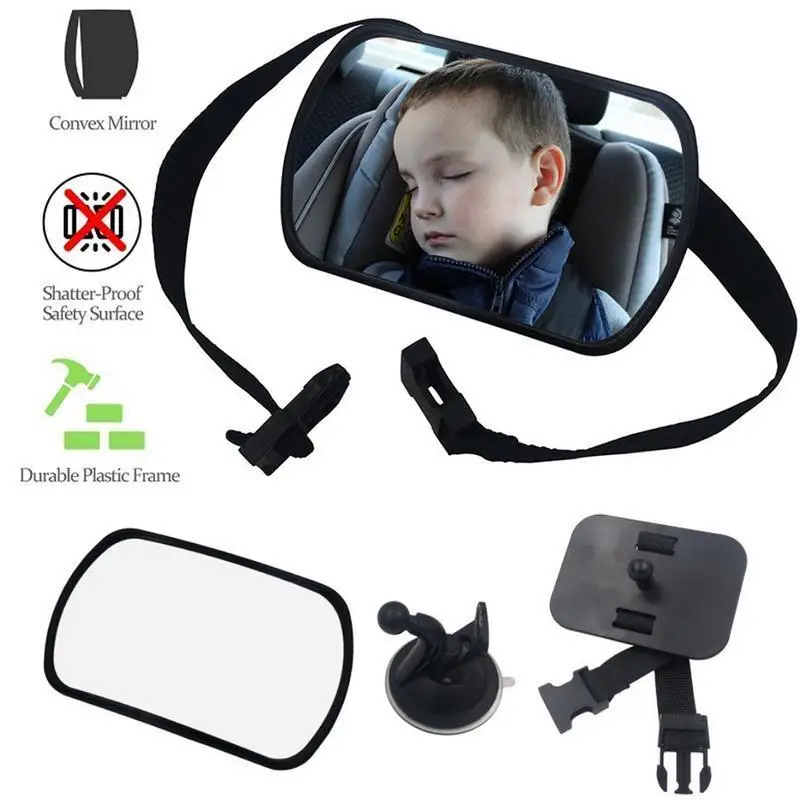  21*12cm Wide View Rear Adjustable Safety Seat Car Back Interior Baby Mirror Headrest Mount For Baby