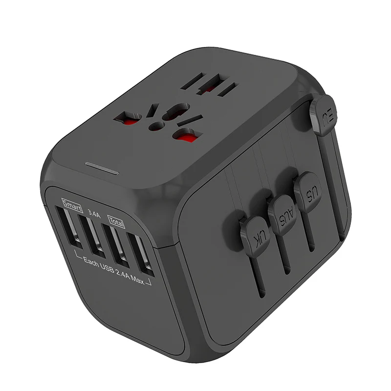 Все-в-одном Международный туристический переходник 4 Порты USB 8 отверстий розетка