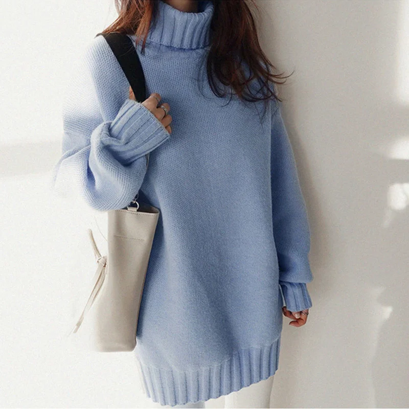 

Long Sleeve Sweters Women Tops Blusas Mujer De Moda New Fall Winter Loose Korean-Style Sueter Mujer Knitted Pullover Sweater