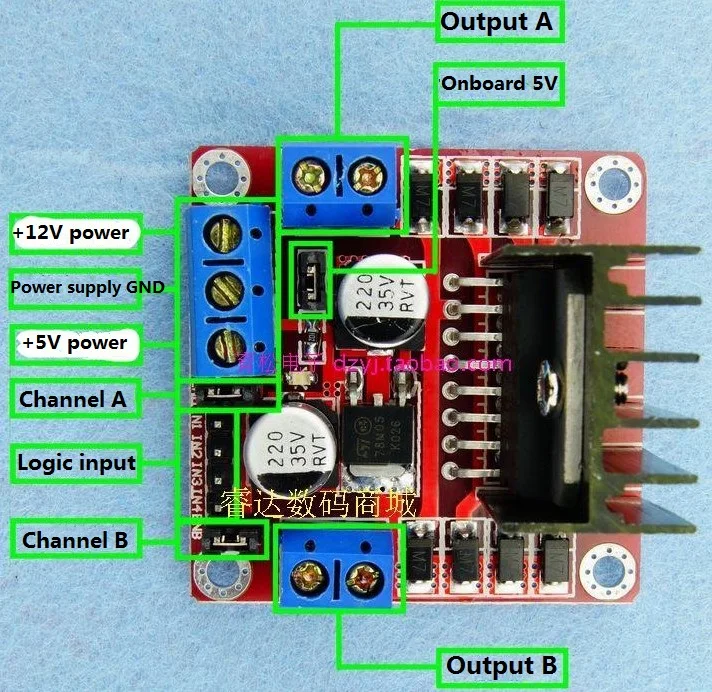 SZDOIT 2-way L298N Модуль платы привода двигателя DC шаговый двигатель RC робот шасси автомобиля часть для Arduino высокой мощности