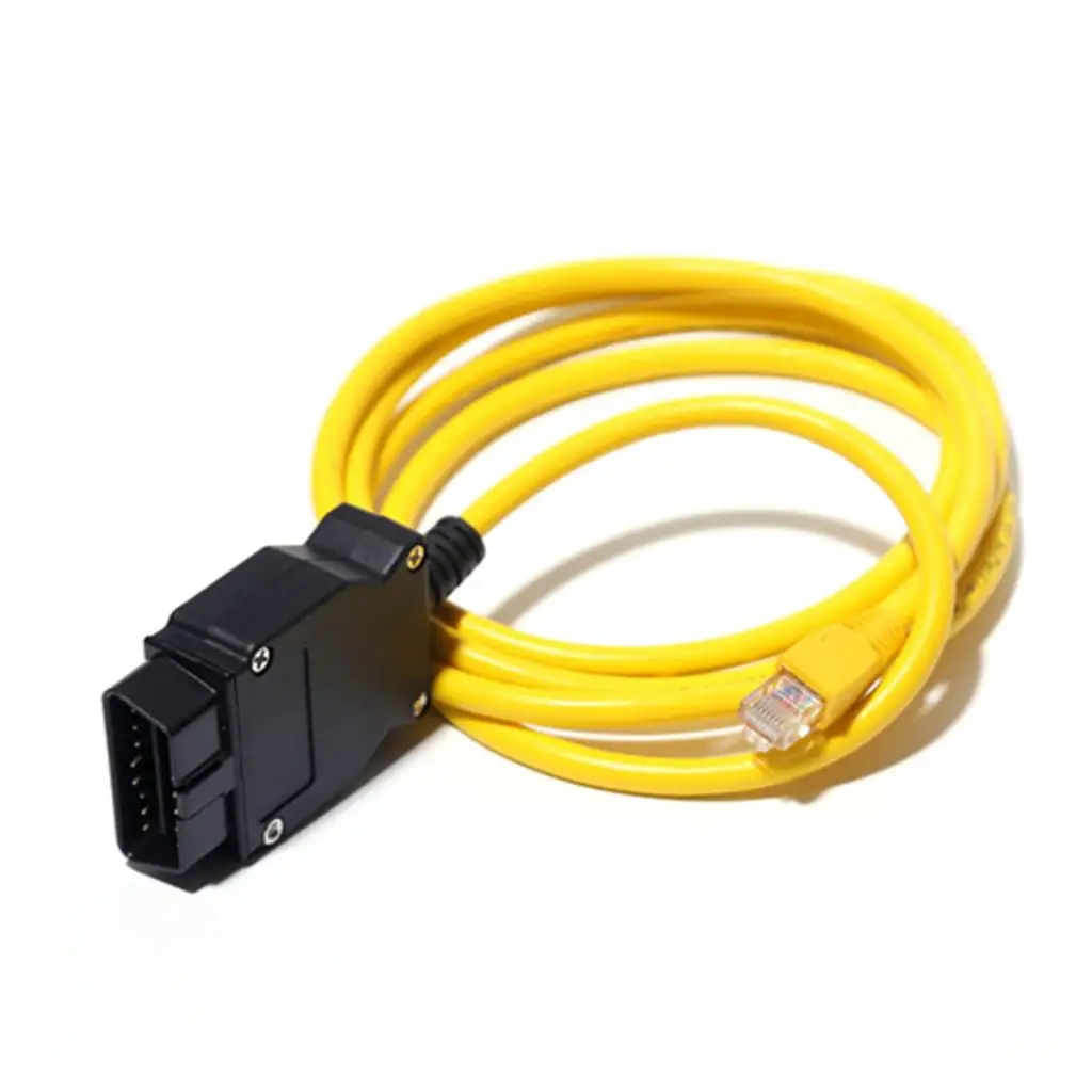 High Reliability 7 Inch OBD Interface Extension Cable Yellow For BMW ENET Series