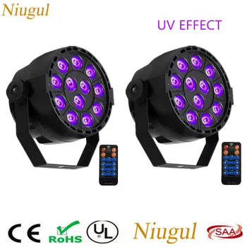 

2pcs/lot Wireless Remote Control 12X3W UV LED Par Light /Ultraviolet LED Spotlight/Disco DJ Party Purple Effect LED Stage Light