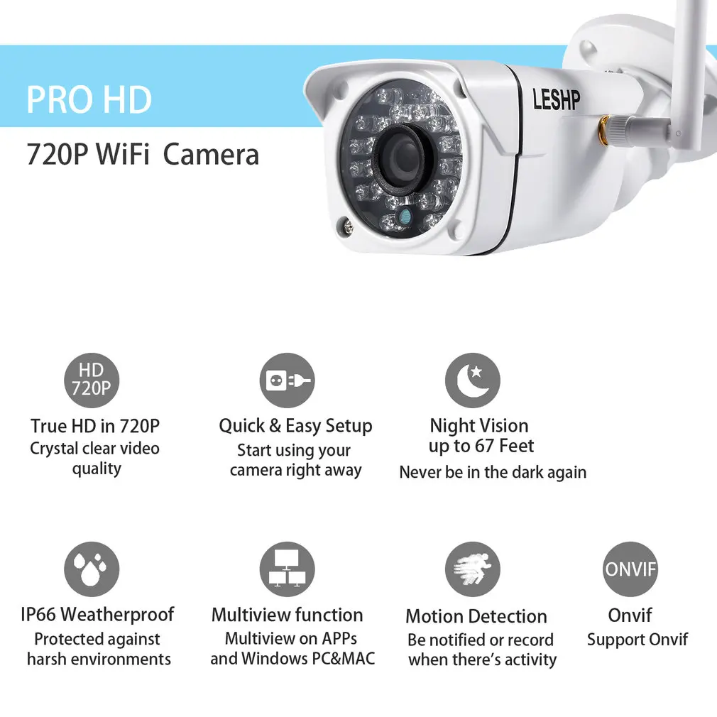 100 Вт 1/4 CMOS 24 ИК светодиодный всепогодный IP66 беспроводной Wifi пуля камера для наружной безопасности