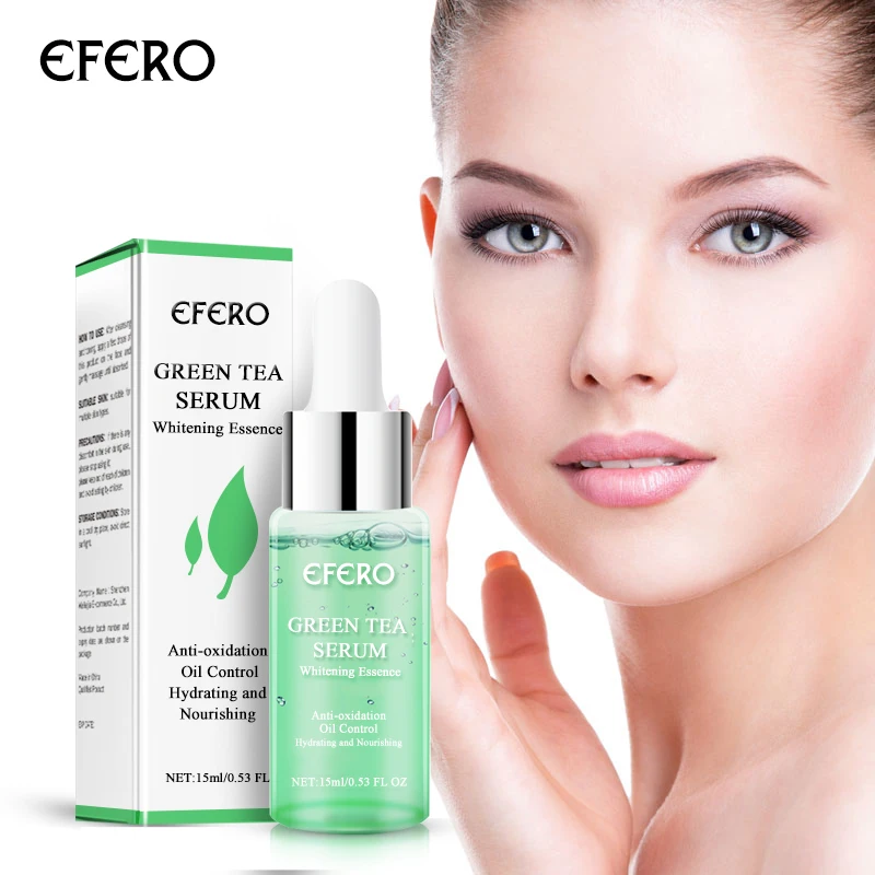EFERO green tea Essence Сыворотка для лица увлажняющая отбеливающая лицевая Сыворотка антивозрастная Сыворотка для лица термоусадочная поры кожи ремонт уход 15 мл