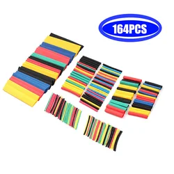 Kit de tubes thermorétractables en Polyolefin, gaine d'isolation, assortiment de câbles thermorétractables, 164 pièces/ensemble 