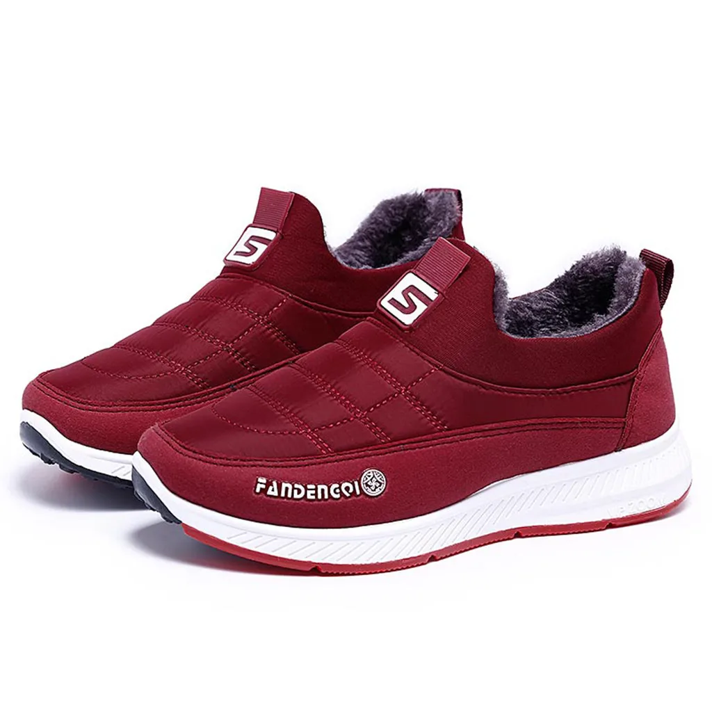 

Women Ladies Fashion Winter Warm Slip On Round Toe Short Ankle Boots Shoes Casual Plus Velvet Waterproof Snow Boot Botas Mujer