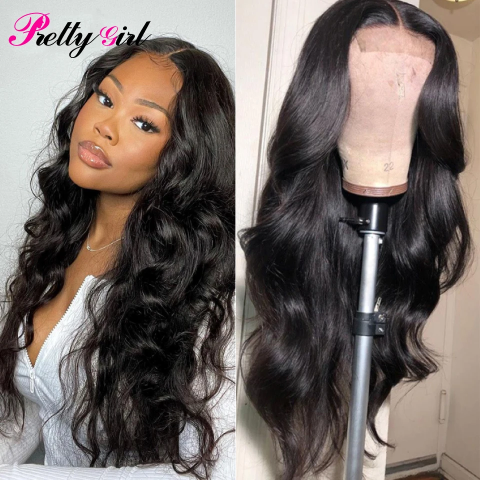Pretty Girl Body Wave 4×4 Lace Closure Wig Malaysian Remy Human Hair Wigs  Long Wavy Natural Hairline For Black Women Pre Plucked - Lace Wigs -  AliExpress