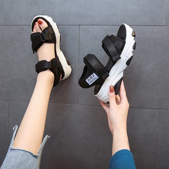 

Women Platform Sandals Fashion Hook Loop Heels Ladies Sandals Summer Wedge Comfortable Beach Shoes Woman Casual Shoes 2020