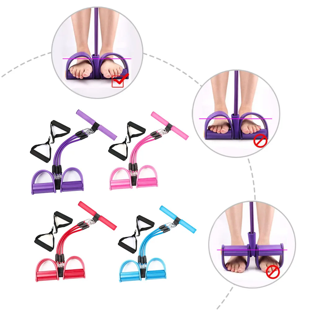

3 Tube Resistance Bands Latex Pedal Exerciser Sit-up Pull Rope Expander Elastic Bands Yoga equipment Pilates Workout