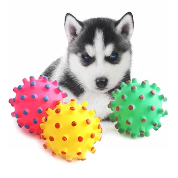 

Pet Dog Cat Funny Toy with Squeaker Sound Chew Small Thorn Soft Rubber Ball Strongly Bite-resistant pet Interactive toy ball
