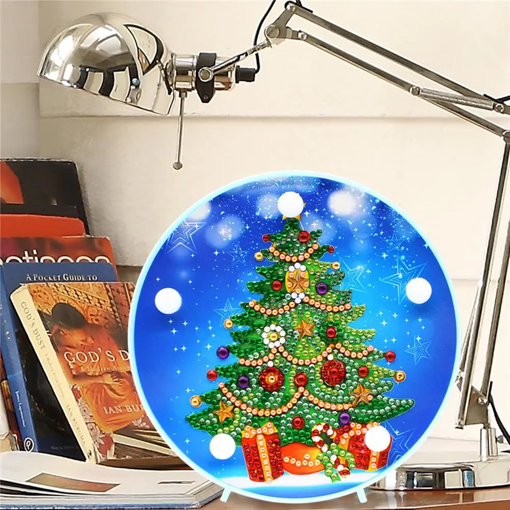 Новейший светодиодный ночник для алмазной живописи DIY, мозаичный Набор для вышивания, рождественские украшения для дома, подарок для детей, быстрая
