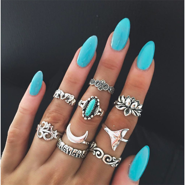steel ring halloween Jewelry for women Snake ring jewelry slytherin Punk Ring on phalanx anel masculino rings set