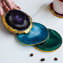 Natural Agate Piece Phnom Penh Coffee Cup Mat Porch Decoration Storage Cup Holder Round Polygon Cup Mat