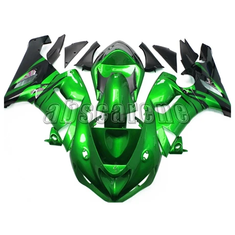 Полный комплект обтекателя для Kawasaki ZX6R ZX-6R 2005 2006 05 06 ABS пластиковые детали для мотоцикла блеск капота ярко зеленого цвета с черным покрытием