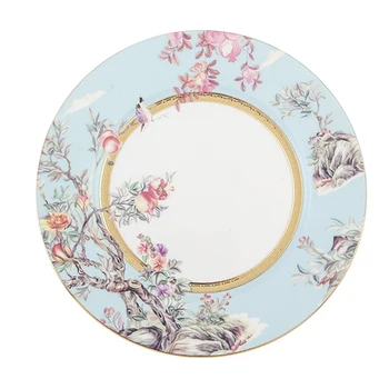 

Hotel Steak Plate Ceramic Macaron Dishes Set With Gold Trim Home Tableware High-end Fruit And Fruit Salad Plate Tableware