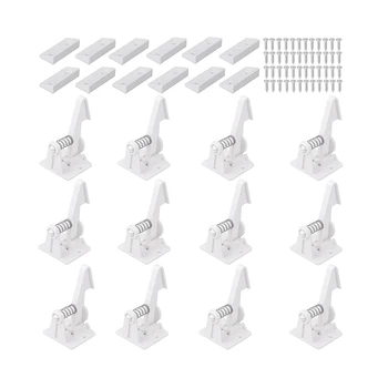 

Child Security Cabinet Locks Latches 12 Pack,Kids Baby Proofing Lock Child Proof Drawer Locks Cupboard Hid den Latch 3 M Adhesiv