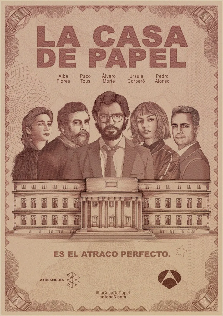 La Casa De Papel постеры для крафт-бумаги в классическом ретро стиле, художественная Настенная Наклейка в римском стиле для украшения дома - Цвет: 9