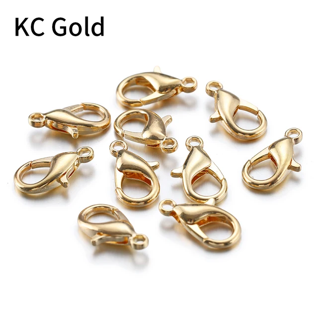100pcs Lobster Clasps for Bracelets Necklaces DIY Hooks Chain Closure Accessories for Jewelry Making Findings Wholesale KC Gold
