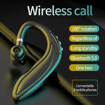 

NEW Bluetooth V5 Wireless Hands-Free Unilateral Hanging Ear Headset with Microphone Business Bluetooth Headphones For Driving
