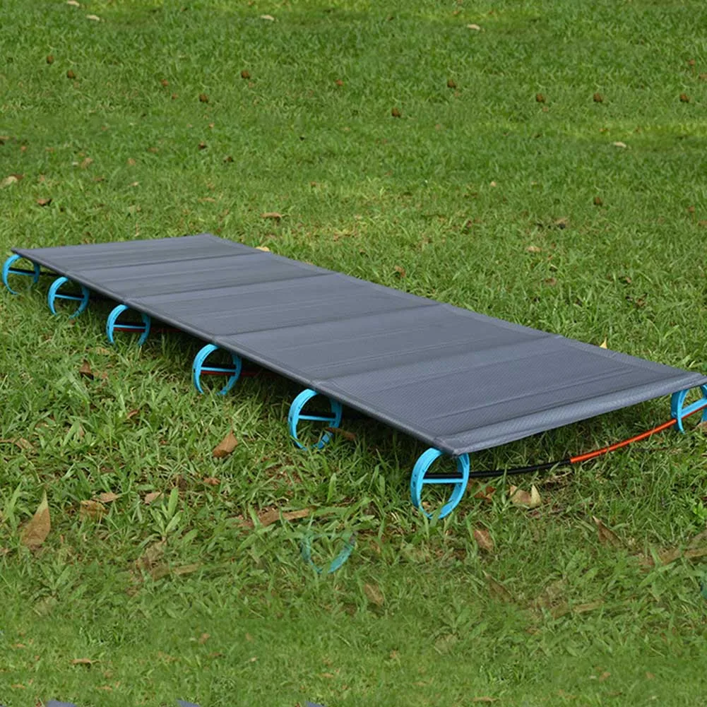 

Hiking Rest Sleeping Sturdy Single Mat Cot Climbing Aluminium Frame Travel Portable Folding Bed Ultra Light Outdoor Camping
