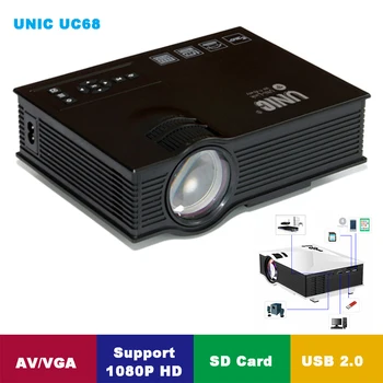 UNIC UC68 przenośny projektor LED 1800 lumenów 80 110 ANSI HD 1080p wideo w rozdzielczości Full HD projektor Wifi projektor Proyector projektor do kina domowego tanie i dobre opinie Brak CN (pochodzenie) NONE Mini 16 09 55 W (Max) 34 ~ 130in 350 1 RZUCANIE OBRAZU 1 07 ~ 3 8 m