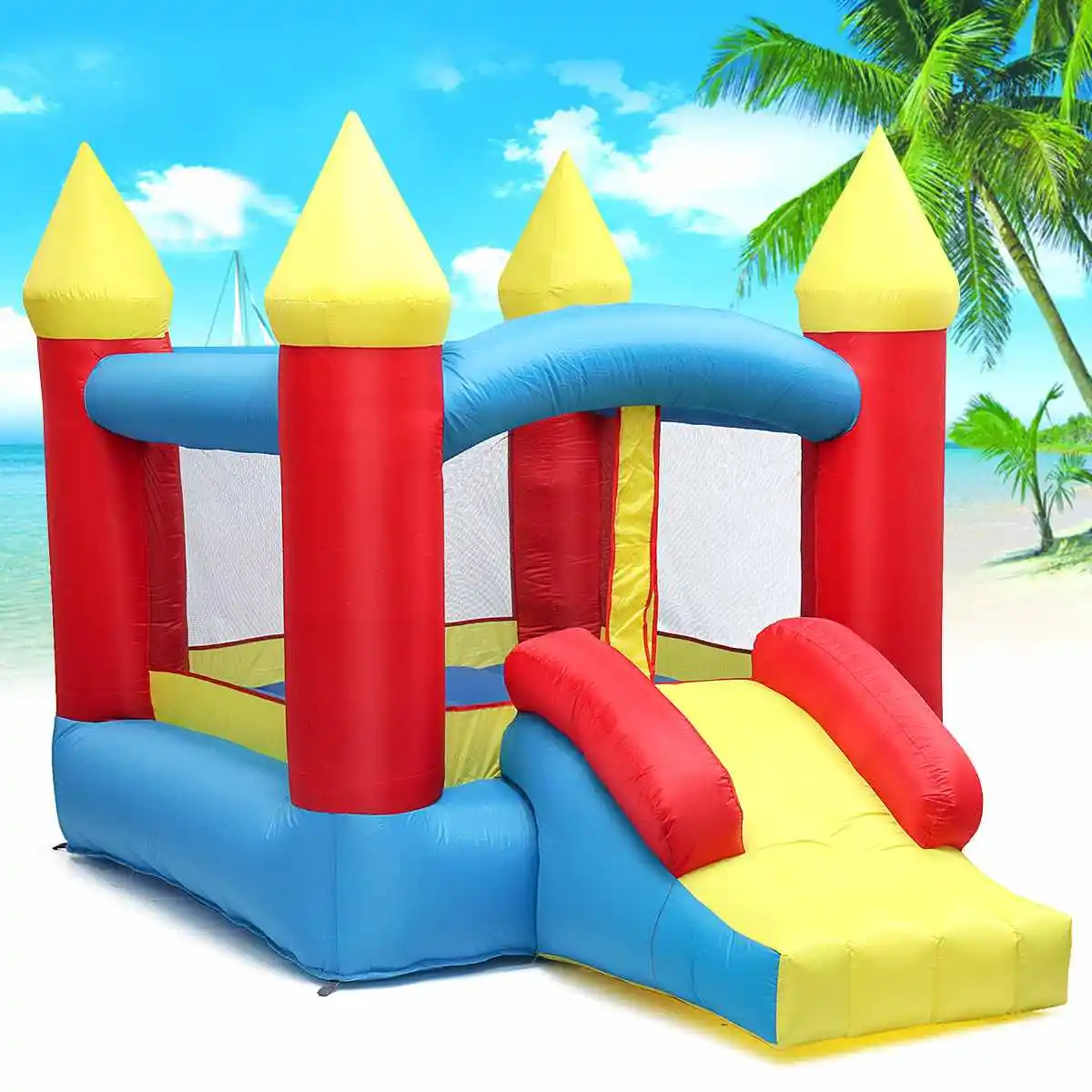 

Hot 1Set Inflatable playground Bouncy Castle Outdoor Indoor Universal Trampoline Inflatable Castle Playing Games for Kids Gif