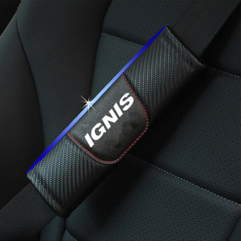 Для Suzuki Ignis 2 шт. углеродного волокна Кожаная накладка для ремня безопасности