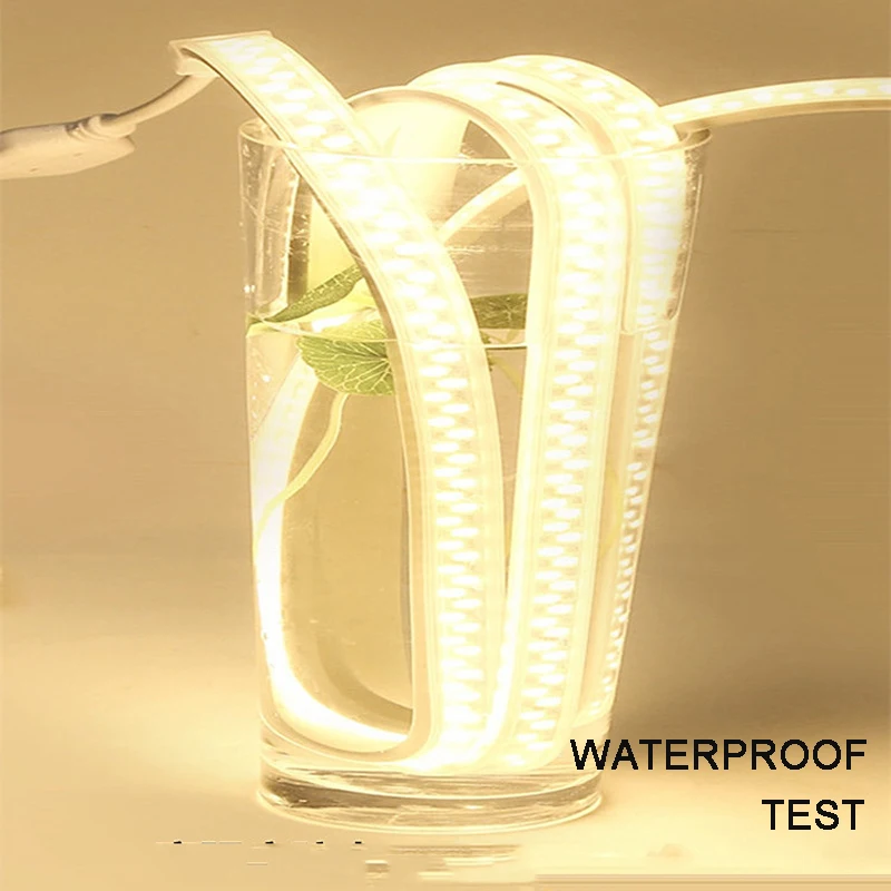 SMD 5630 Waterproof LED Tape 5730 LED Strip Light 220V 180led/m With Power plug White/Warm White 1m 2m 3m 4m 5m 6m 7m 10m