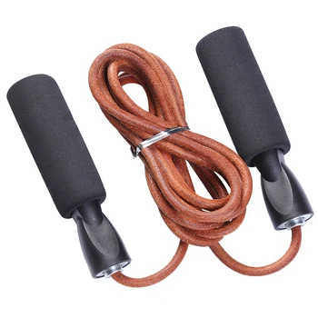 

1pcs Exercise Durable Sport Simple Simple Jump Rope Adjustable Jump Rope Cowhide Jump Rope for School Home