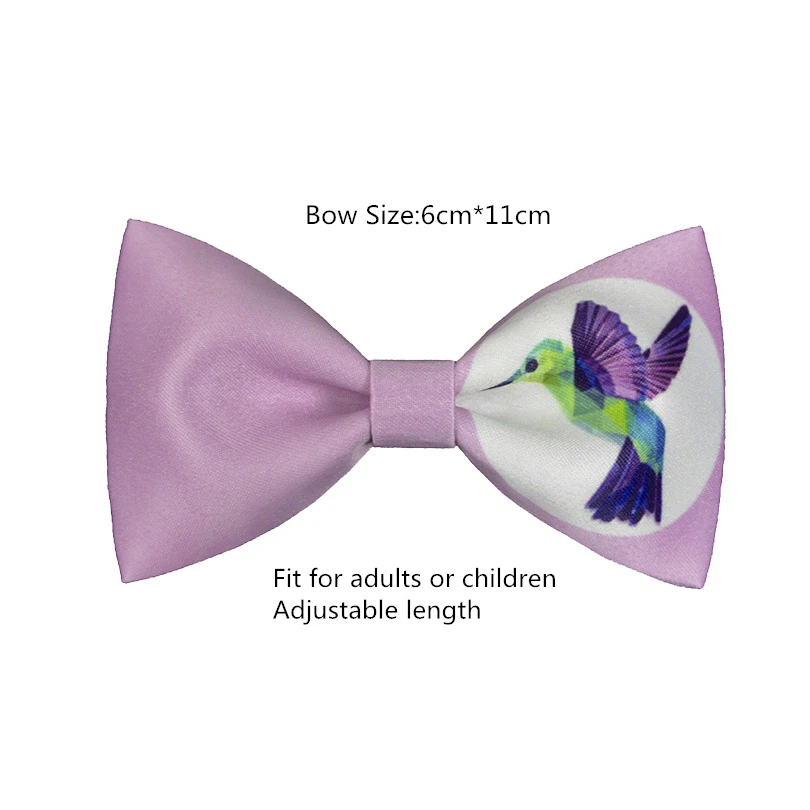 B06 галстук-бабочка ручной работы для мужчин и женщин, свадебный банкет, подарок, фиолетовая птица, галстук-бабочка также для детей