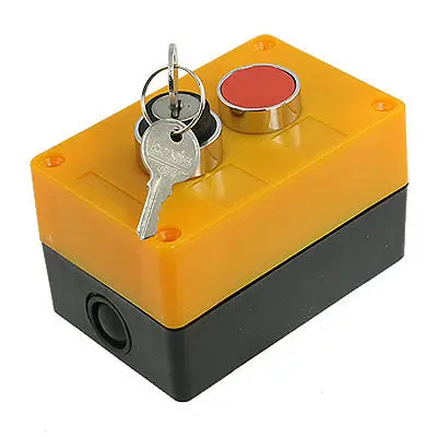 

NO NC Two 2 Position Key Lock Selector Red Momentary Push Button Switch Station