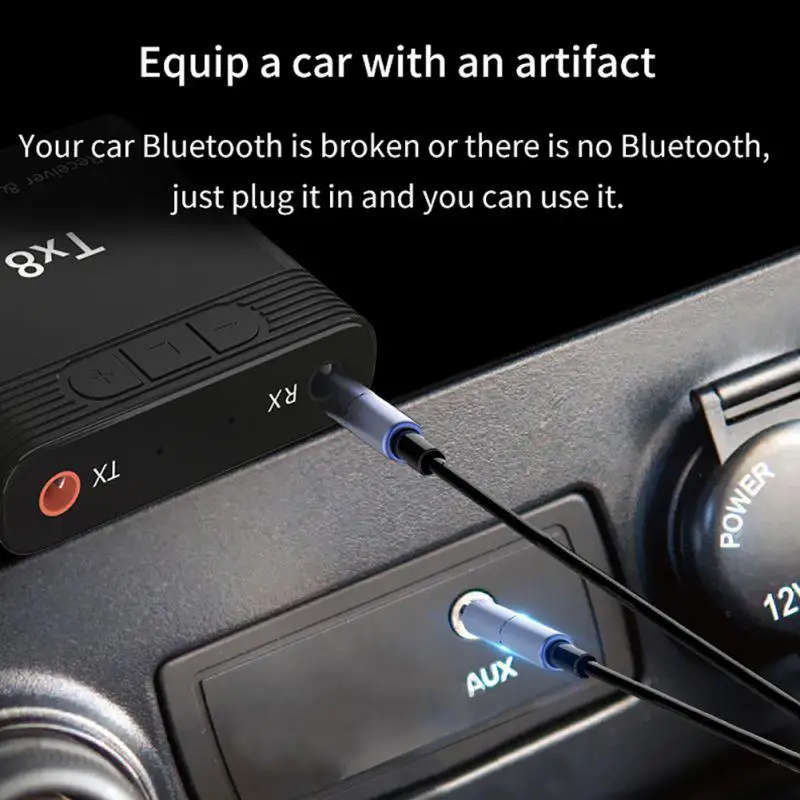 2-в-1 TX8 Bluetooth 5,0 передатчик приемник адаптер для ТВ ПК наушники музыка аудио передатчик приемник передатчик