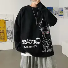 Men's Sweater Harajuku Japanese Retro Cartoon Street Sweater Women Loose Cartoon Anime Jumper Sweater Men Clothing Tops Youth
