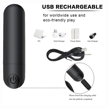 USB Charging 10 Speeds Mini Bullet Dildo Vibrators Vagina Anal Massager for Female Adult Sex Toys for Women Clitoris Stimulator 3