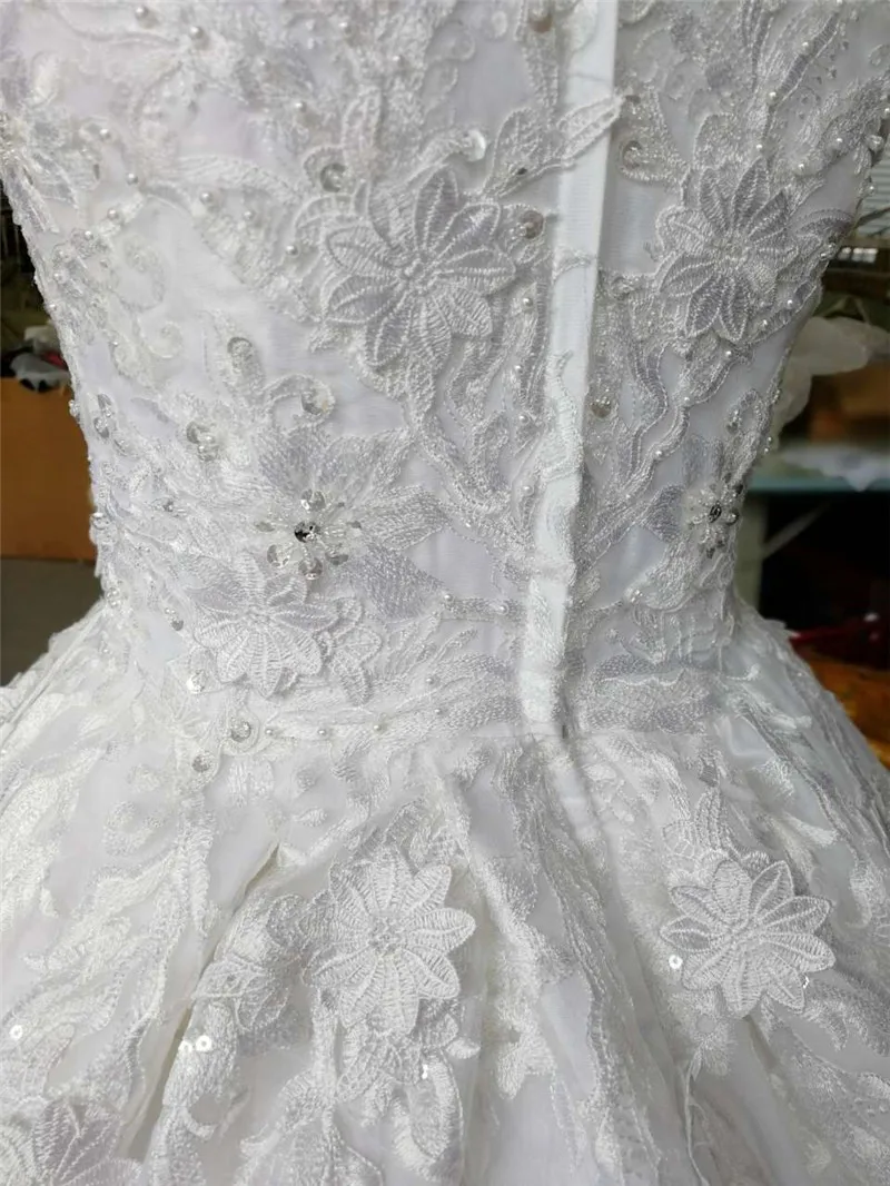 Vestidos De Novia роскошное бальное платье кружевное романтичное свадебное платье с оборками свадебные платья для невесты