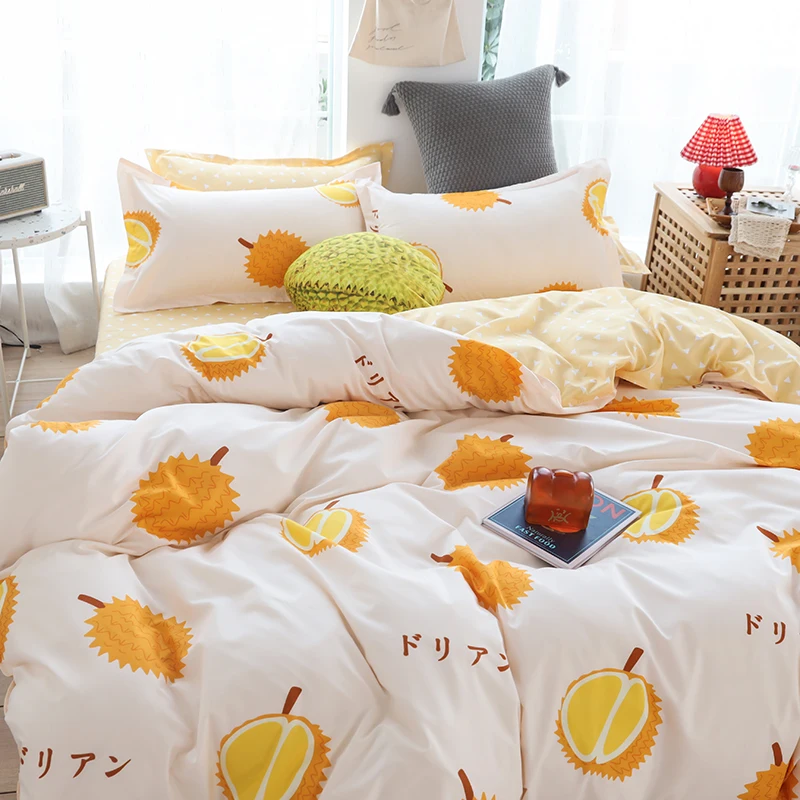 

Adults bedding set bed linen set 3/4pcs/set bedding set duvet cover + flat sheet + pillowcase No quilt
