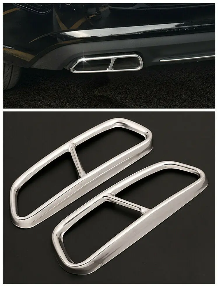 S/сталь Задняя выхлопная труба наконечник хромированная отделка для Audi A6 A7