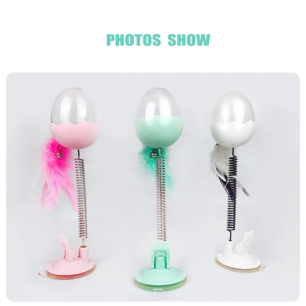 Funny Interactive Cat Toys With LED Light And Feathers Spring Tumbler Leakage Food Kitten Pets Dispenser For IQ Trainning8