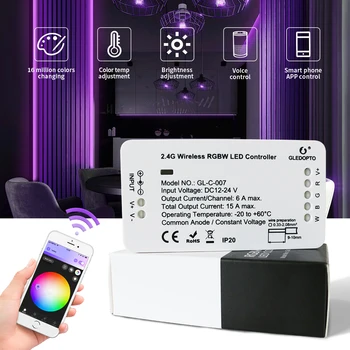 

zigbee Zll smart home LED strip rgbww controller DC12V-24V zigbee zll phone control compatible with ECHO plus Smartthings hub